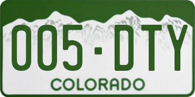 CO license plate 005DTY