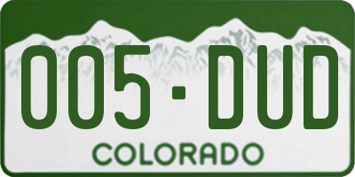 CO license plate 005DUD