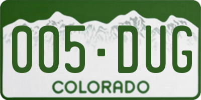 CO license plate 005DUG