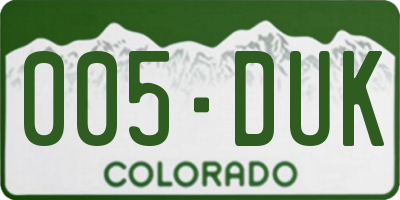 CO license plate 005DUK
