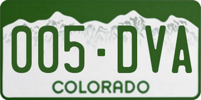 CO license plate 005DVA