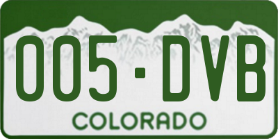 CO license plate 005DVB
