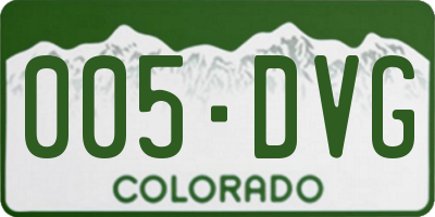 CO license plate 005DVG