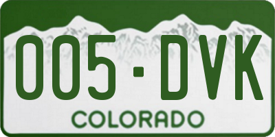 CO license plate 005DVK