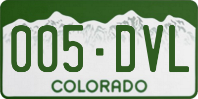 CO license plate 005DVL