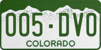 CO license plate 005DVO