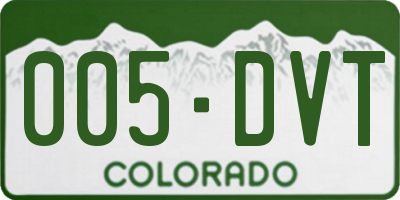 CO license plate 005DVT