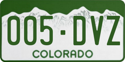 CO license plate 005DVZ