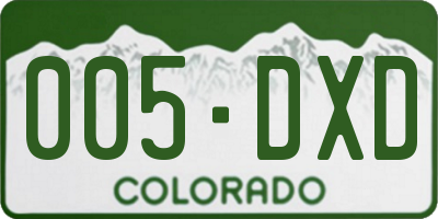 CO license plate 005DXD