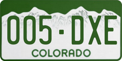 CO license plate 005DXE