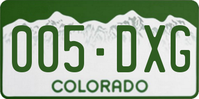 CO license plate 005DXG
