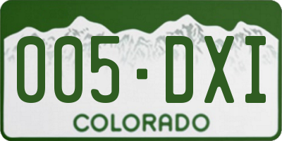 CO license plate 005DXI