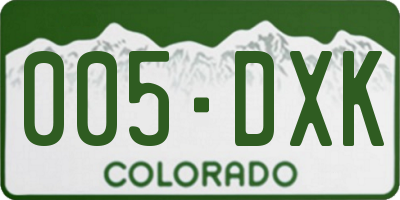 CO license plate 005DXK