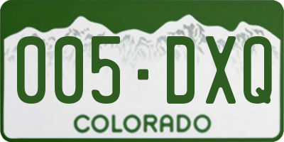 CO license plate 005DXQ