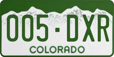CO license plate 005DXR