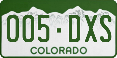 CO license plate 005DXS