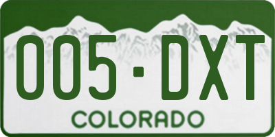 CO license plate 005DXT