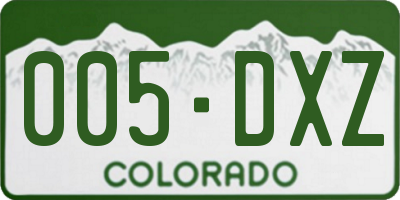 CO license plate 005DXZ