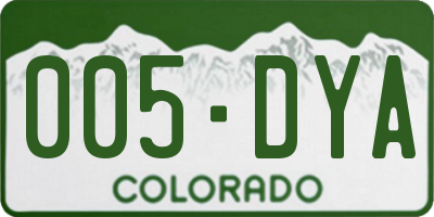 CO license plate 005DYA