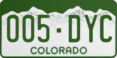 CO license plate 005DYC