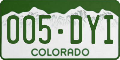 CO license plate 005DYI