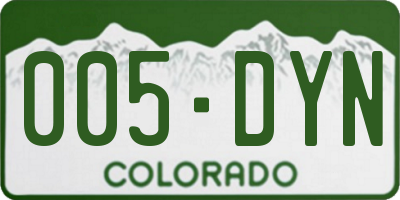 CO license plate 005DYN