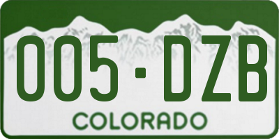 CO license plate 005DZB