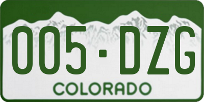 CO license plate 005DZG