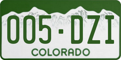 CO license plate 005DZI