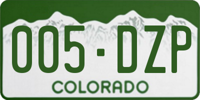 CO license plate 005DZP
