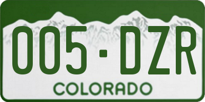 CO license plate 005DZR