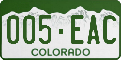 CO license plate 005EAC