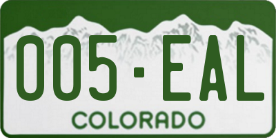CO license plate 005EAL