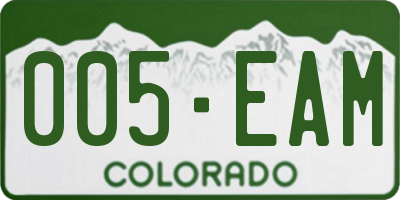 CO license plate 005EAM