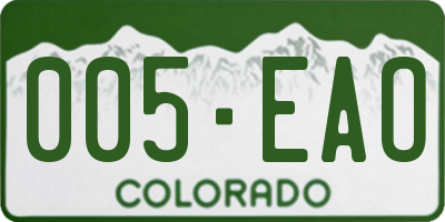 CO license plate 005EAO