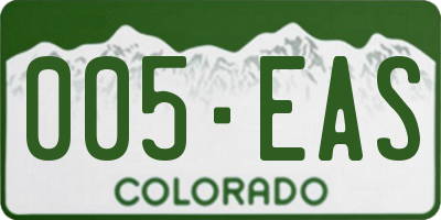 CO license plate 005EAS