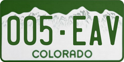 CO license plate 005EAV