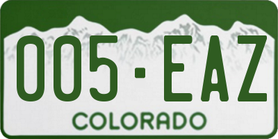 CO license plate 005EAZ