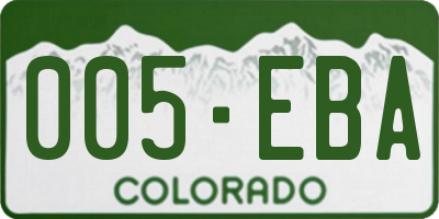 CO license plate 005EBA