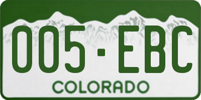 CO license plate 005EBC