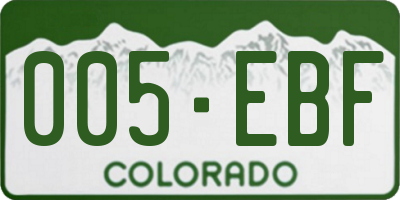 CO license plate 005EBF