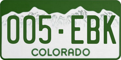 CO license plate 005EBK