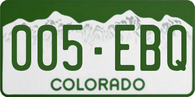 CO license plate 005EBQ