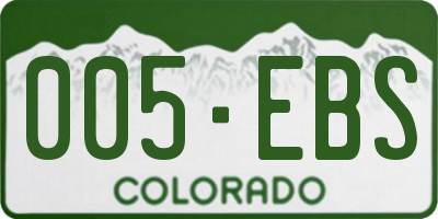 CO license plate 005EBS