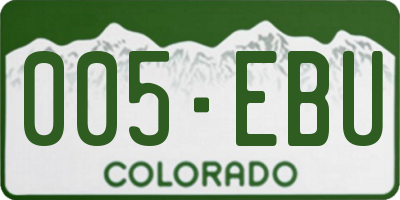 CO license plate 005EBU