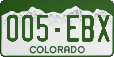 CO license plate 005EBX