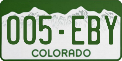 CO license plate 005EBY