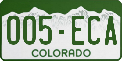 CO license plate 005ECA