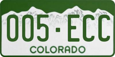 CO license plate 005ECC