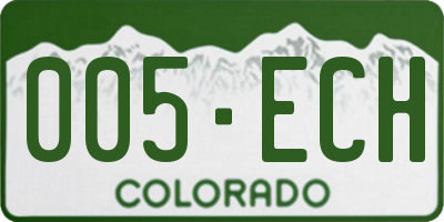 CO license plate 005ECH